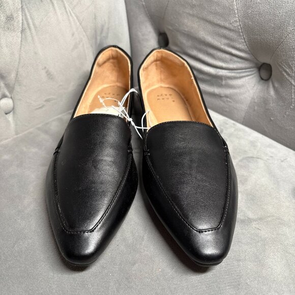 NWT A New Day Black Faux Leather Pointed Toe Loafers – Women’s Size 8.5 - Picture 2 of 8
